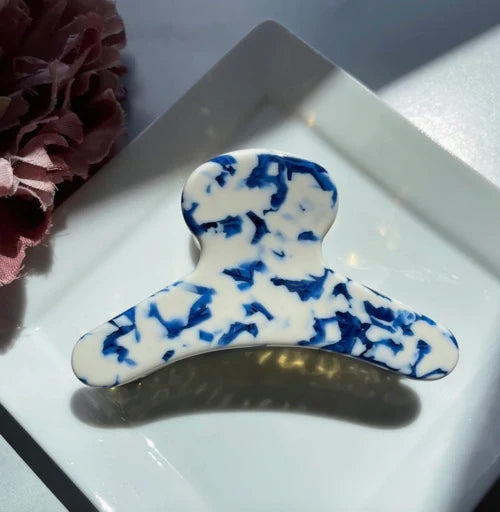 Eco Acetate Medium Claw Hair Clip - “Porcelain”