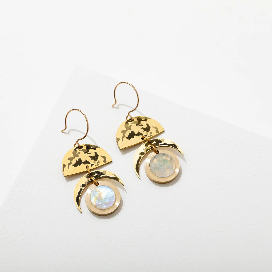 She’ll Change - Moon Phase Earrings with Moonstone