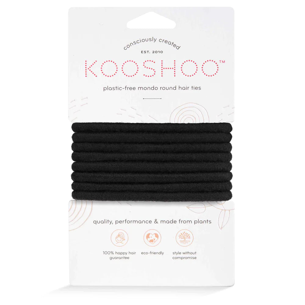 Plastic-Free Round Hair Ties 8 Pack