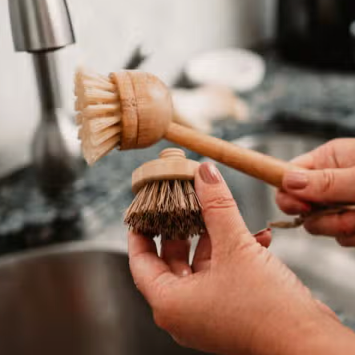 Dish Brush Replacement Head – cinder + salt