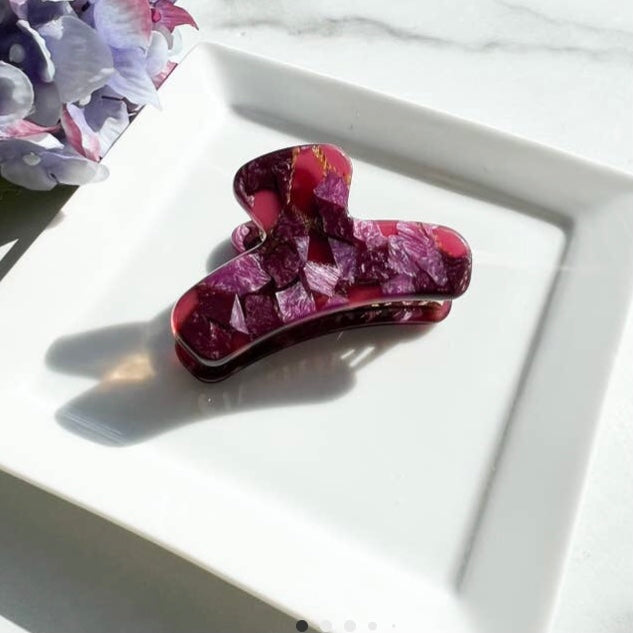 Eco Acetate Mini Claw Hair Clip - “Violet”