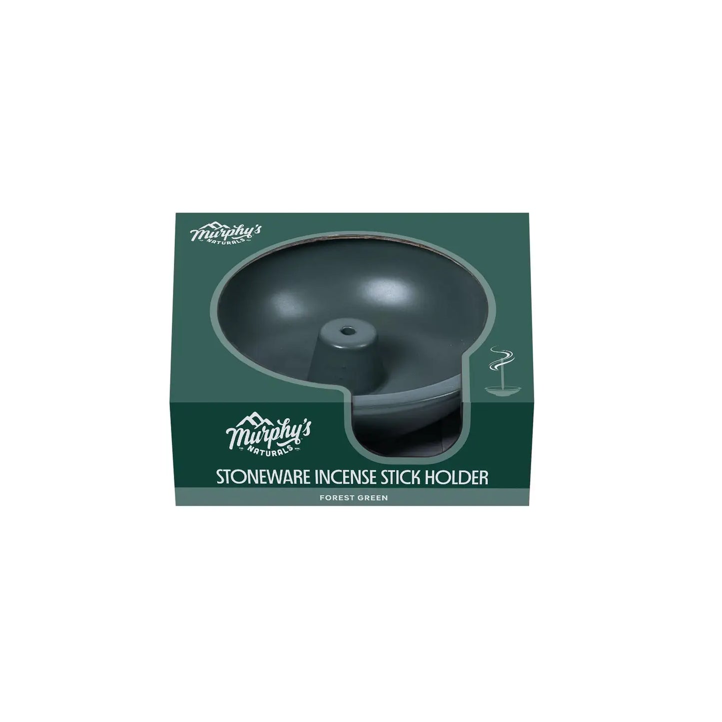 Stoneware Incense Holder - Forest Green