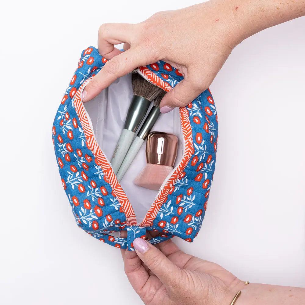 Juliet Quilted Lined Box Tote/Dopp Kit
