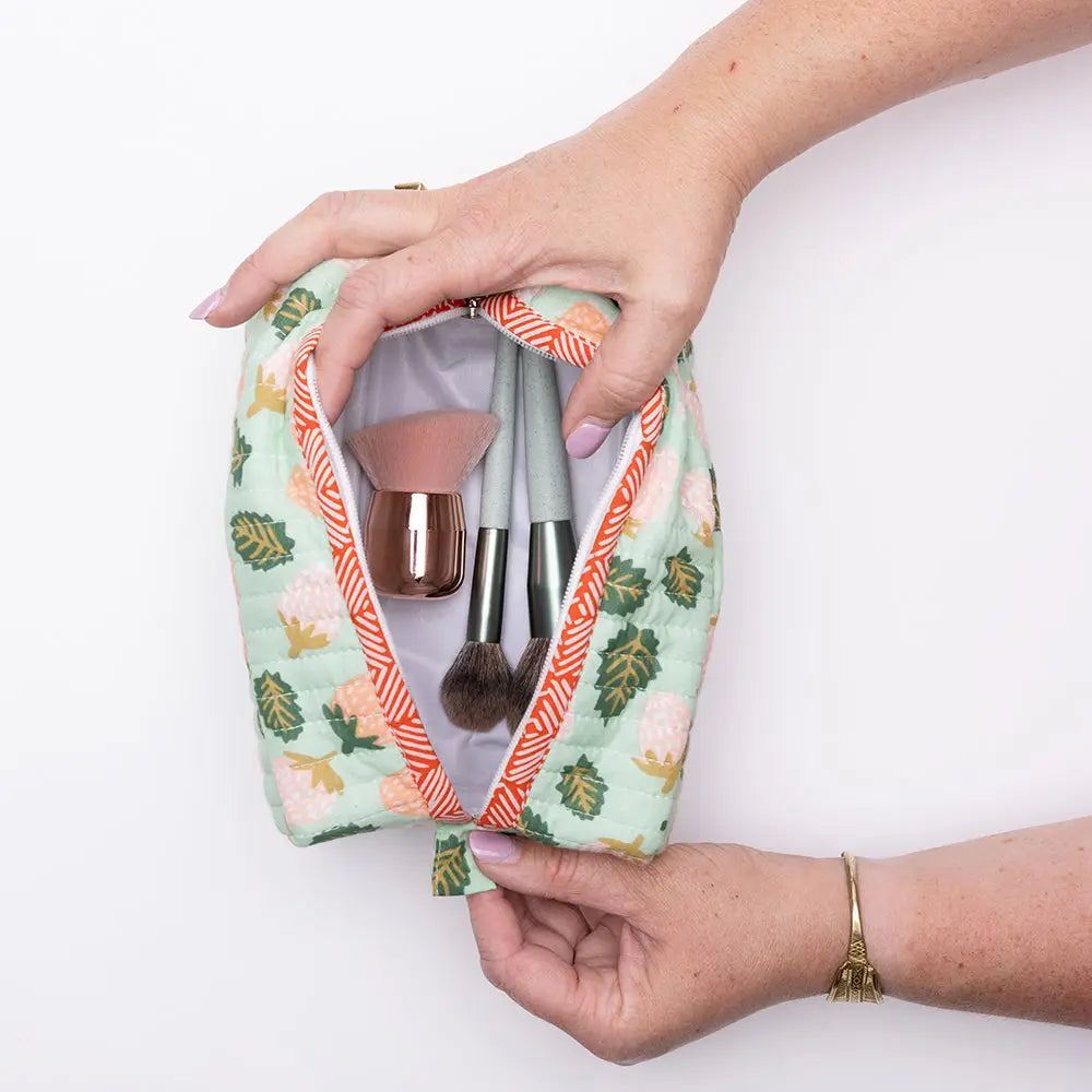 Suzette Quilted Lined Box Tote/Dopp Kit