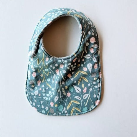 Teal Floral Baby Bib