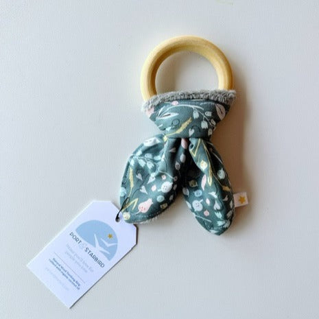 Teal Floral Baby Teether