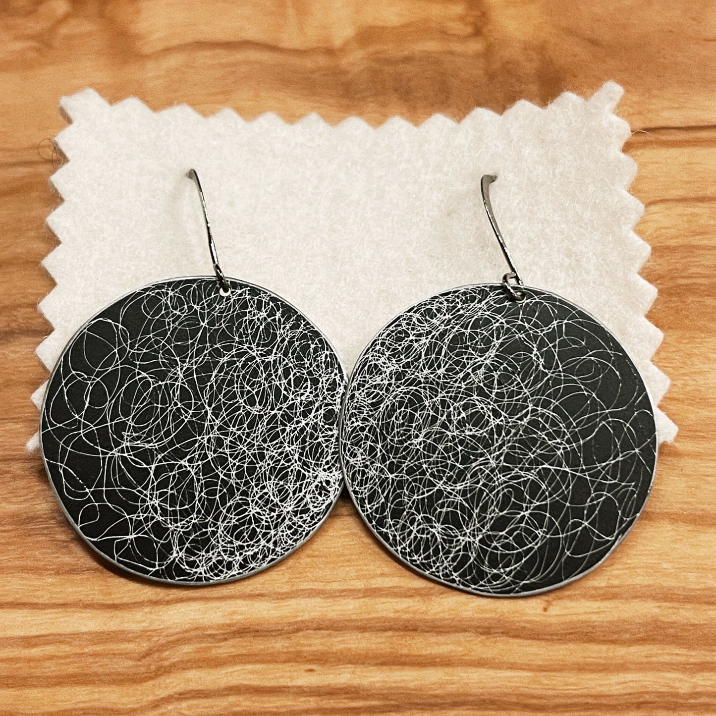 Glean Design Earrings-Black Scribble