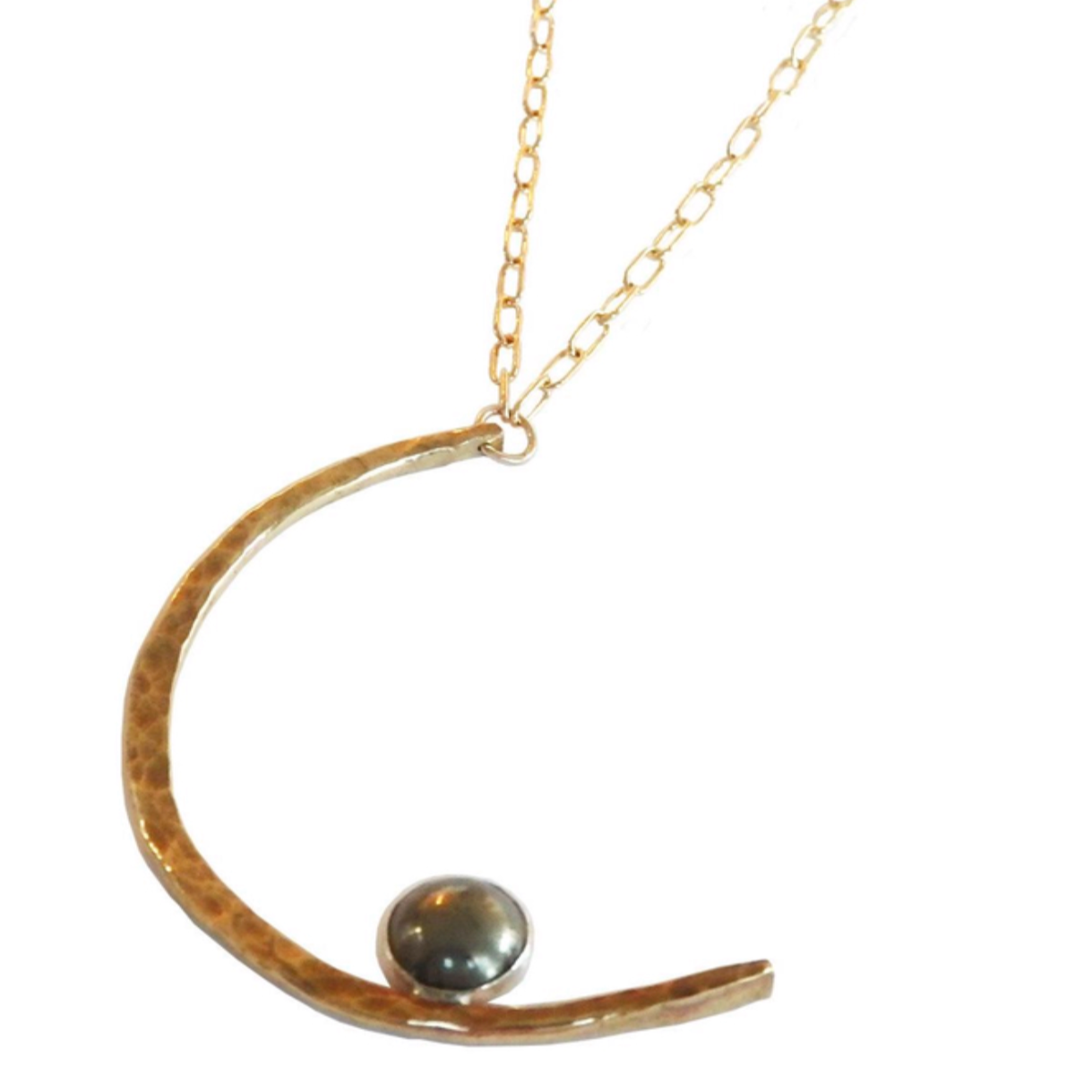 Pyrite Moon Necklace