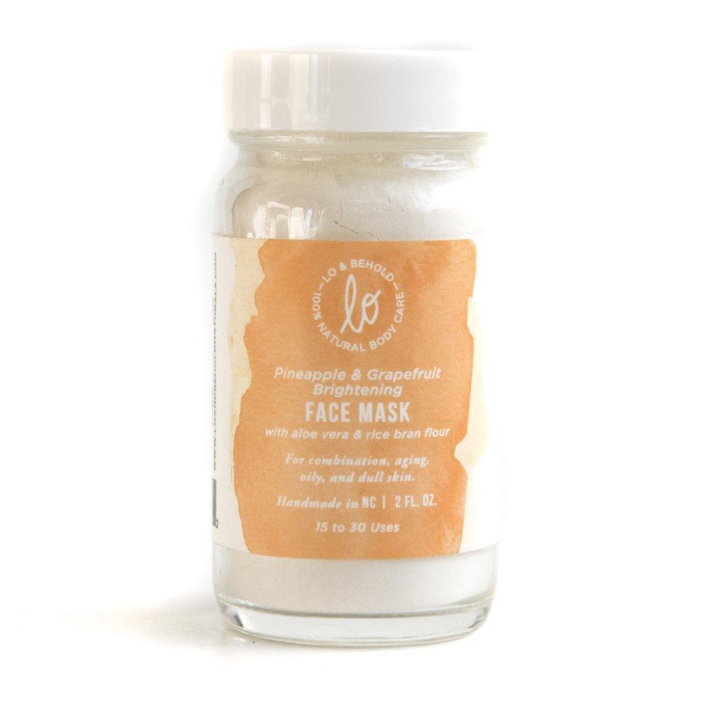 Brightening Face Mask (Pineapple & Grapefruit) - Lo & Behold Naturals -Freehand Market