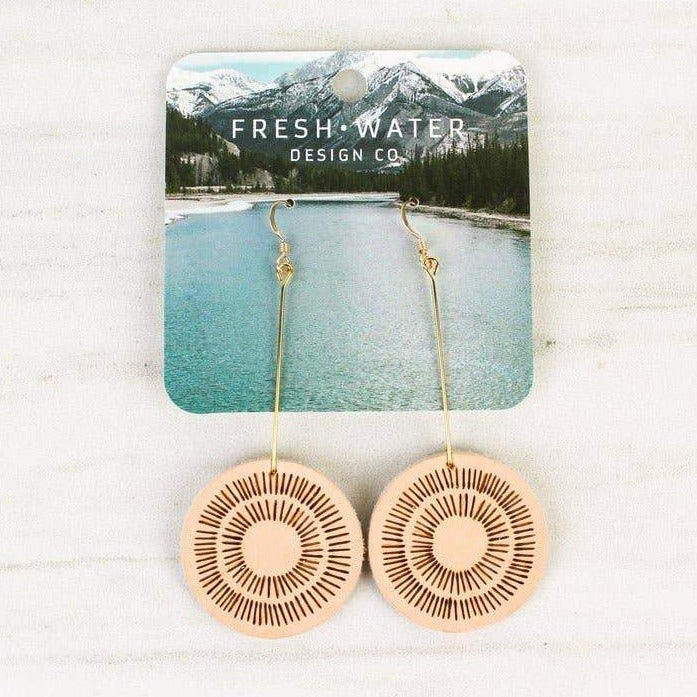 Full Moon Leather Earrings