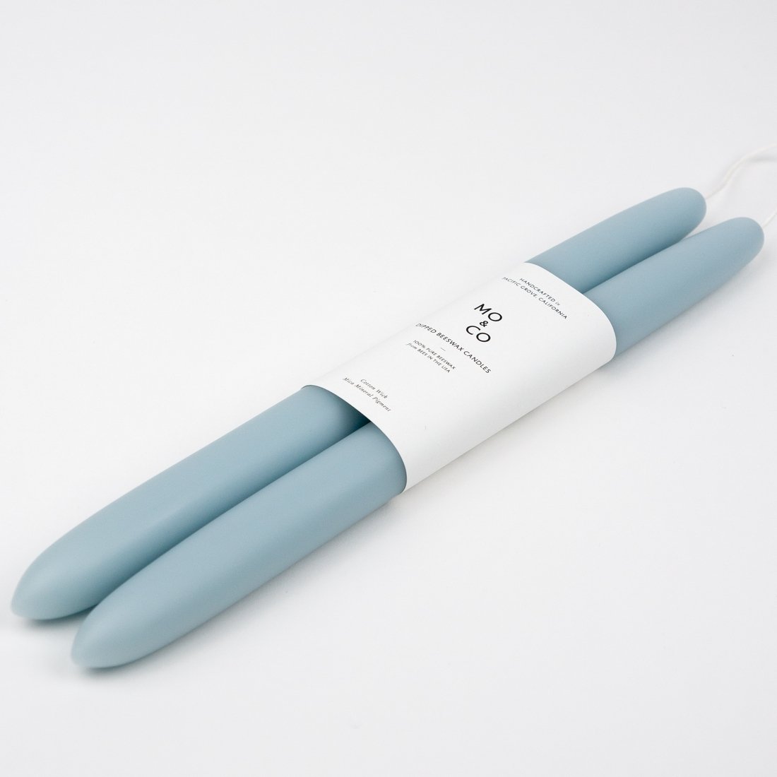 Natural Beeswax Tapers | Powder Blue (2pk) - Mo & Co Home -Freehand Market