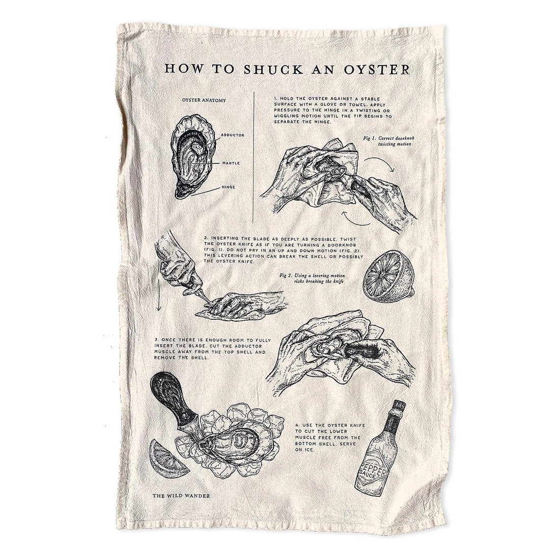 Oyster Shucking Tea Towel