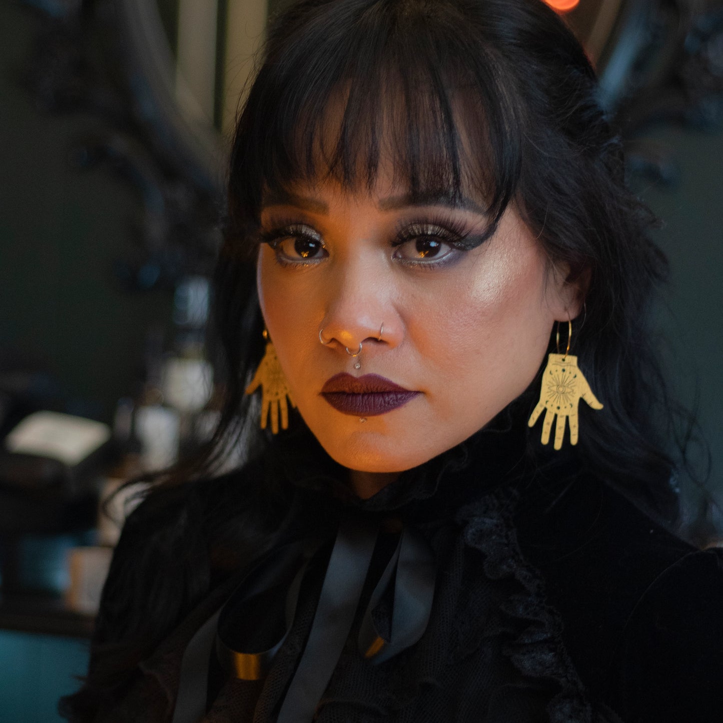 Palmistry Hand Hoop Earrings