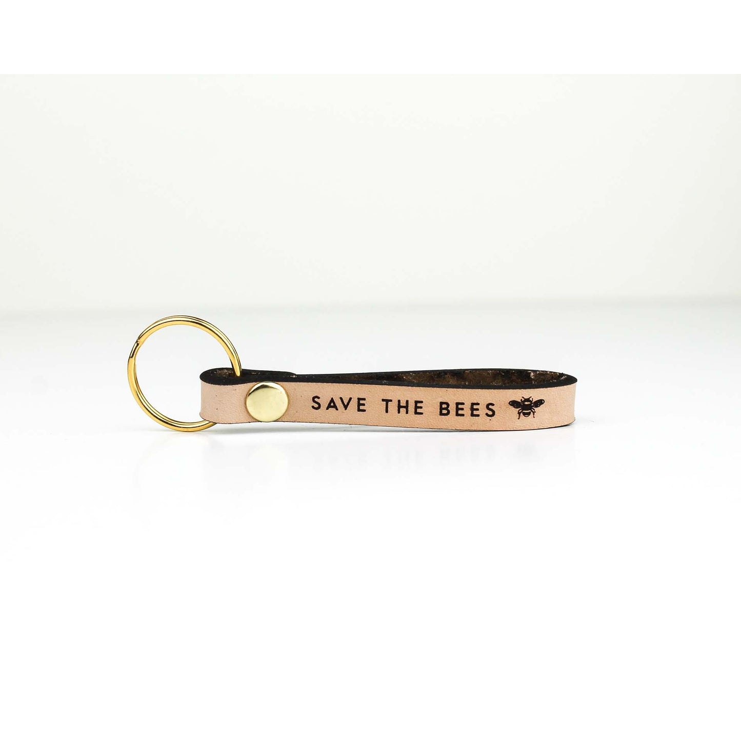 Save The Bees Leather Keychain