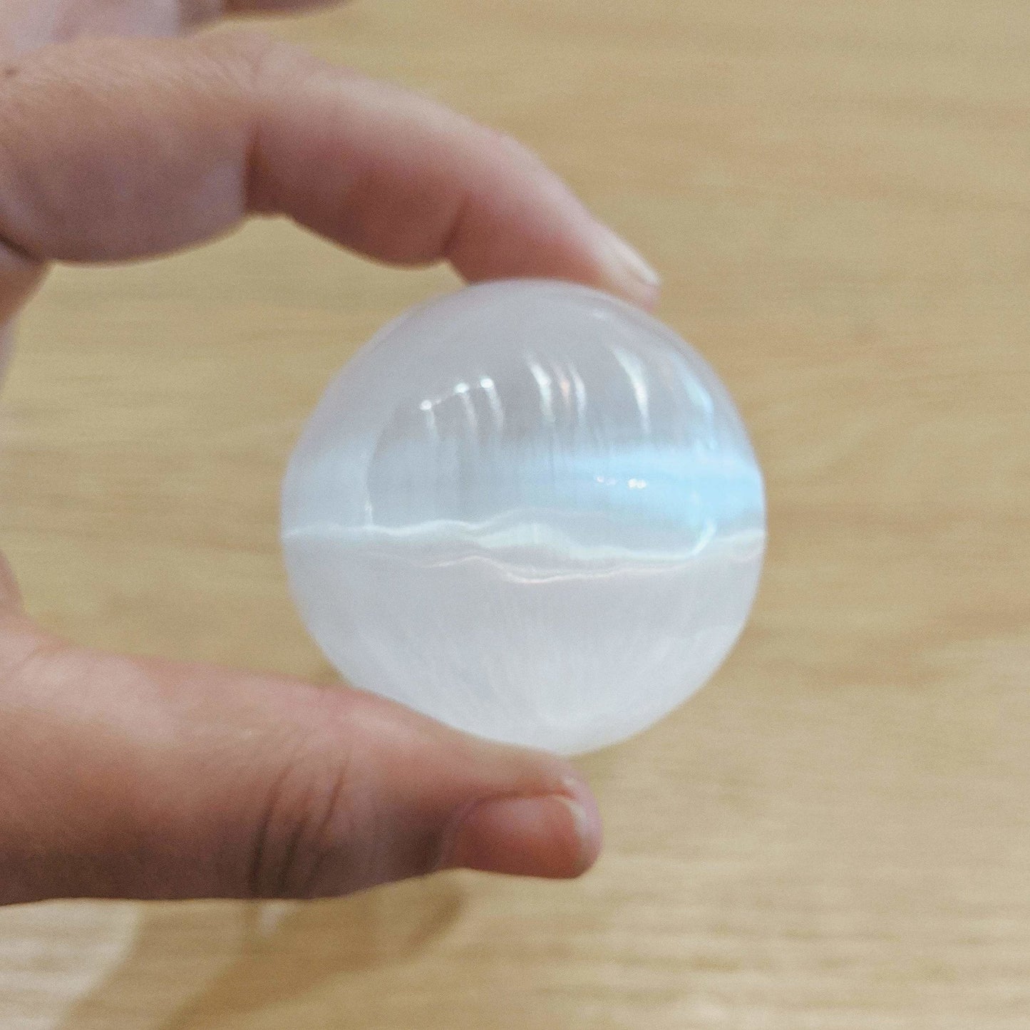 Selenite Sphere - Enter the Earth -Freehand Market