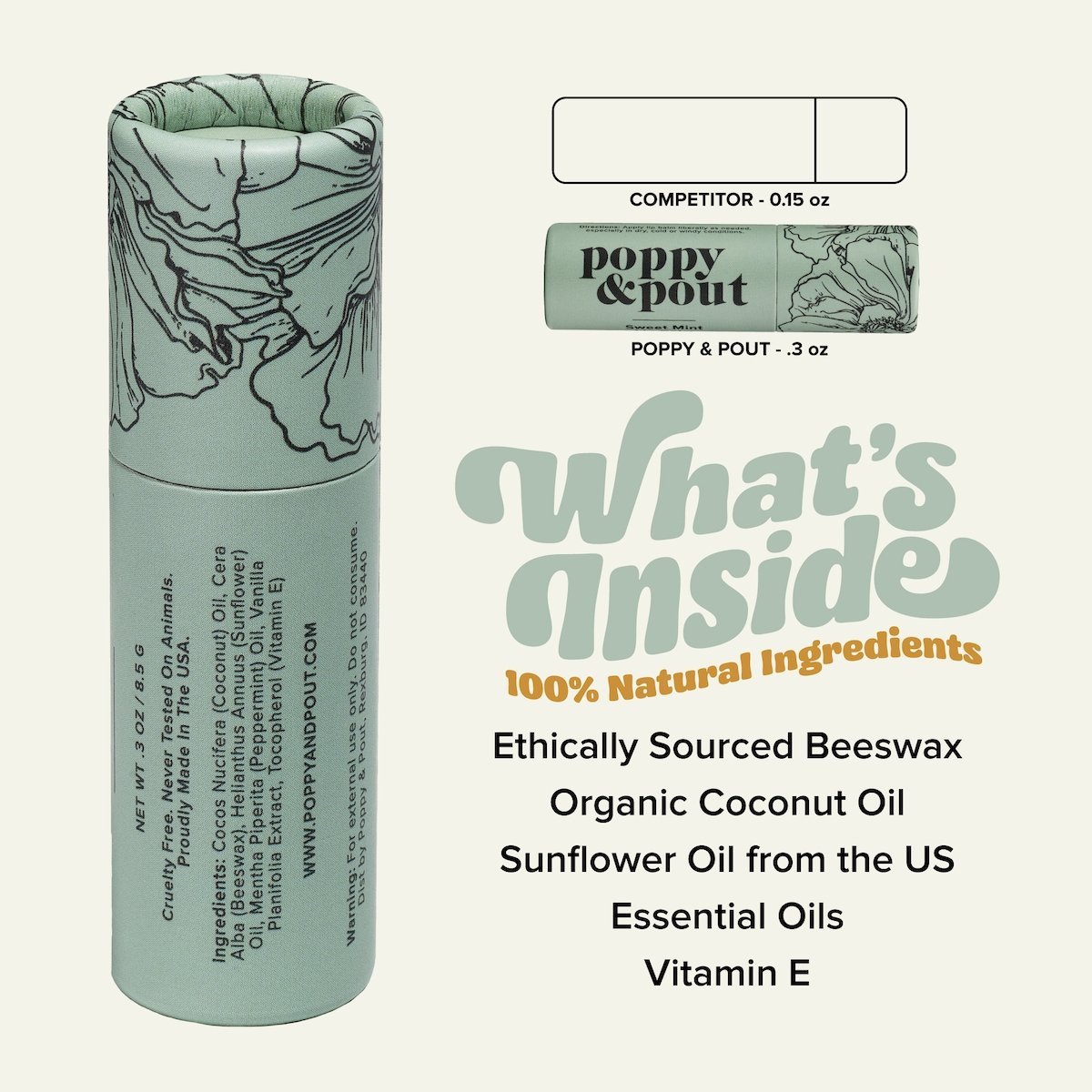 Sweet Mint Lip Balm - Poppy & Pout -Freehand Market
