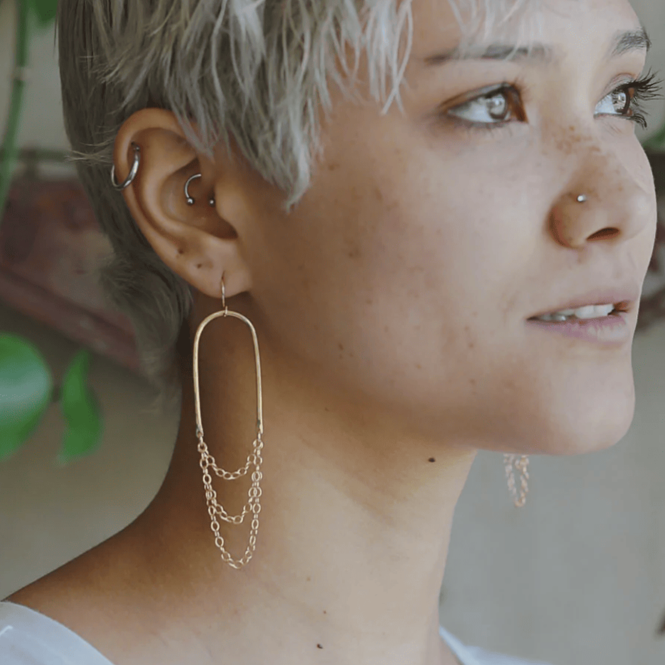Triple Chain Earrings