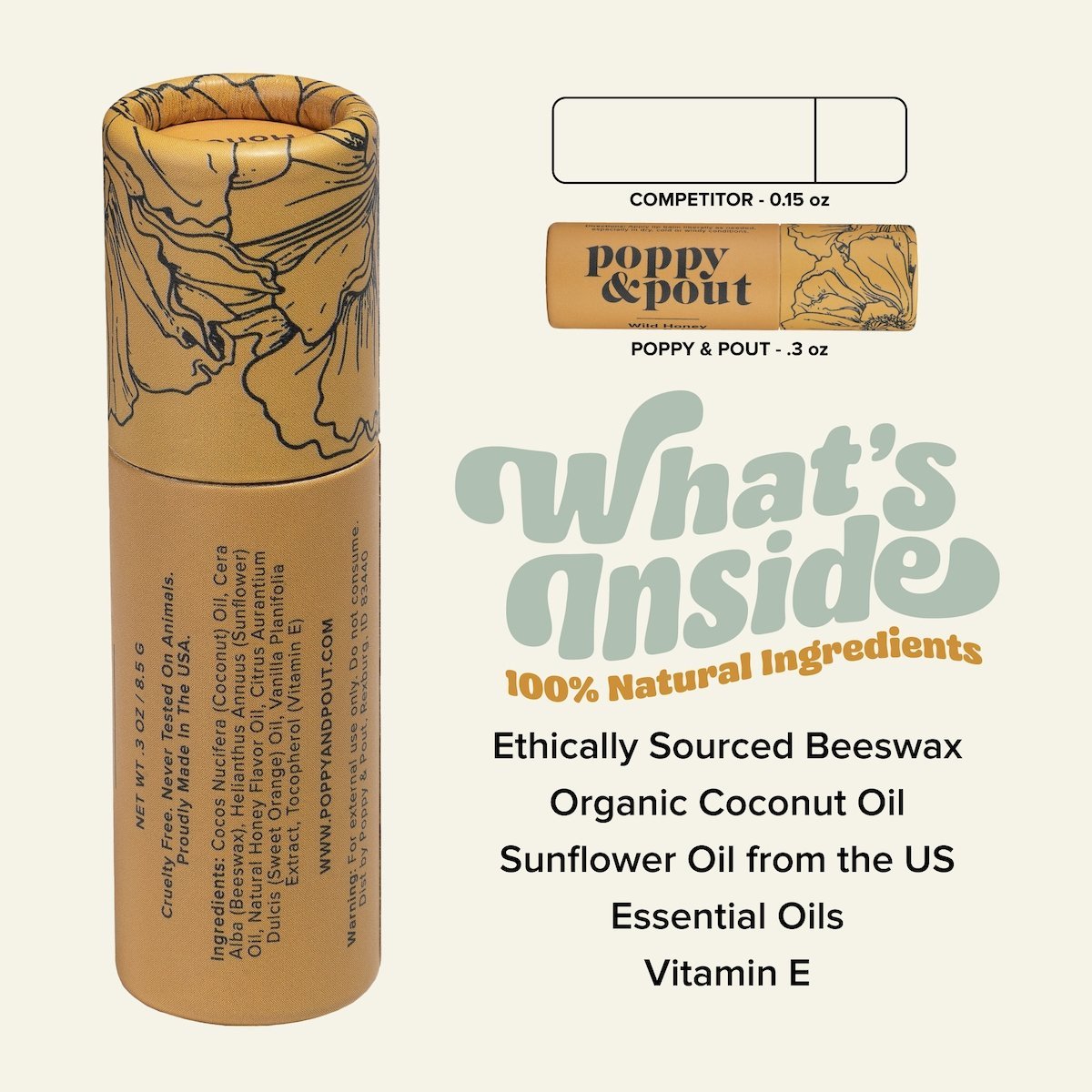 Wild Honey Lip Balm - Poppy & Pout -Freehand Market