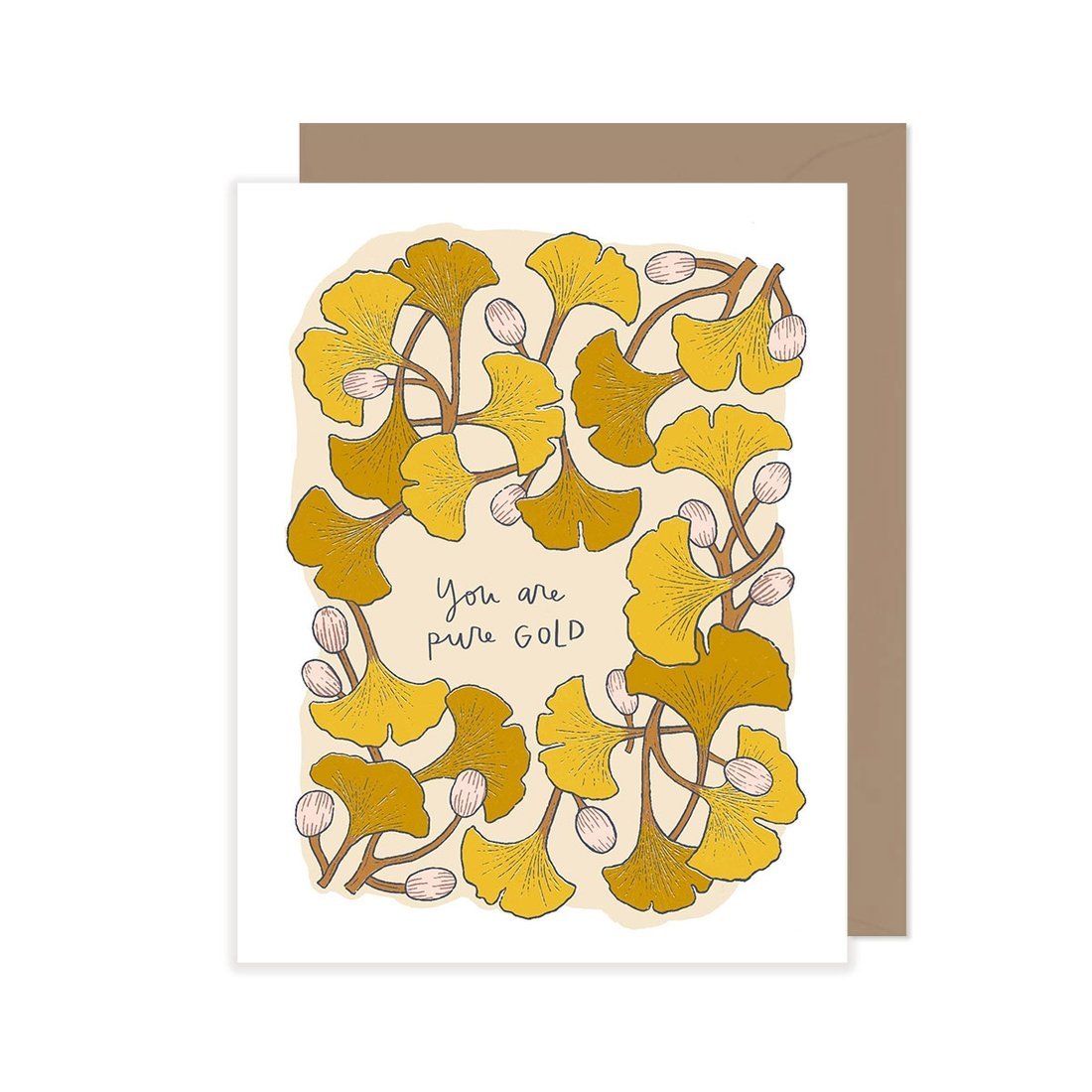 You are Pure Gold Ginkgo Card - Root and Branch Paper -Freehand Market