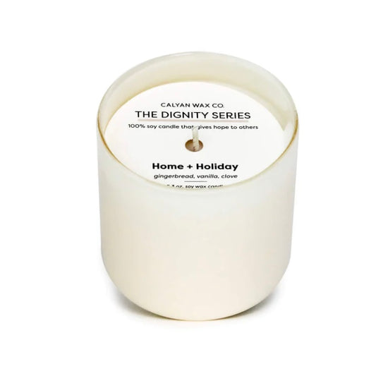 Home + Holiday in Creme Frosted Glass | The Dignity Series Soy Wax Candle
