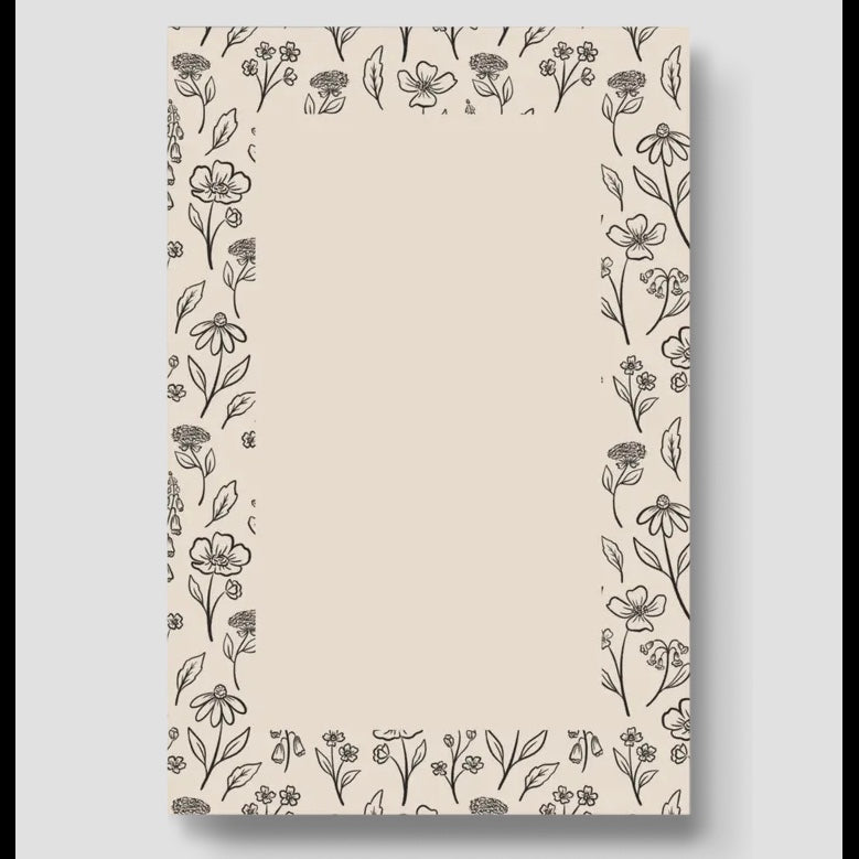 Ivory Pressed Floral Notepad
