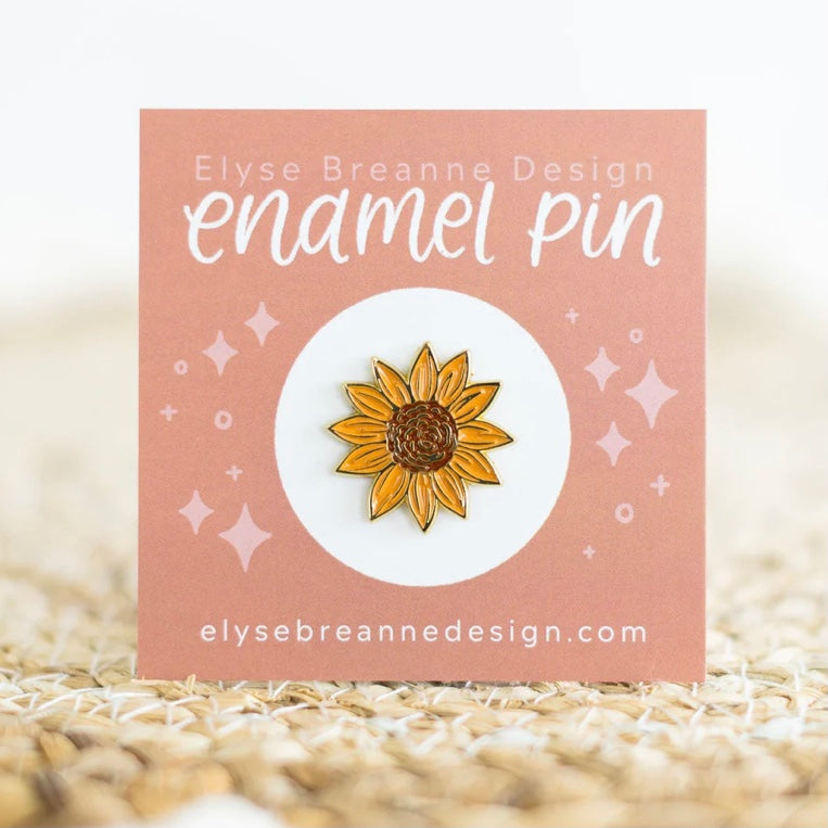 Sunflower Field Enamel Pin 1x1in