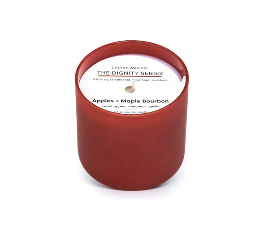 Apples + Maple Bourbon in Rust Frosted Glass | The Dignity Series Soy Wax Candle