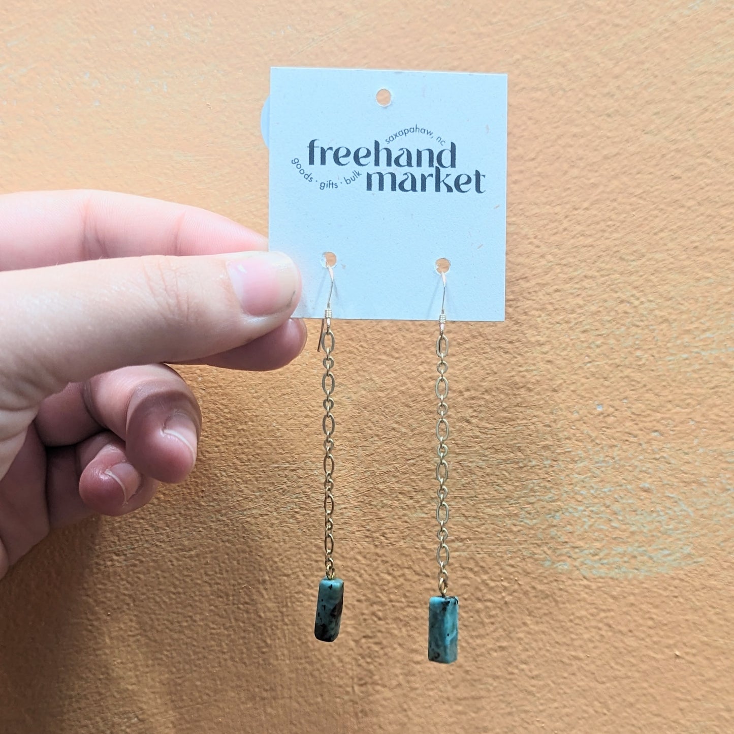 Tucson Earrings | Gold Chain Gemstone Drops