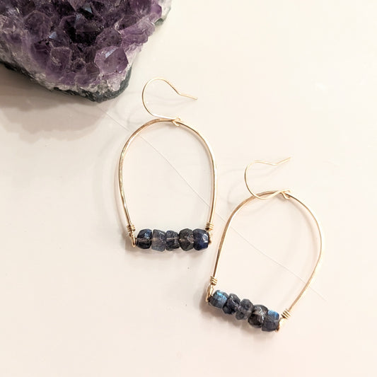 Indio Earrings | Gold Fill Arches with Gemstones