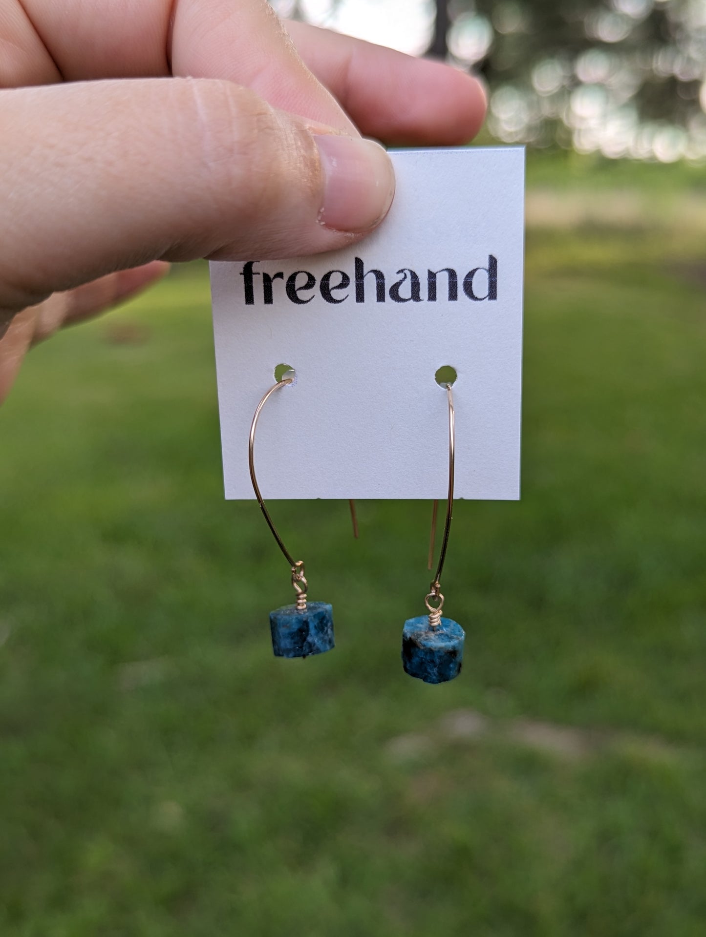 Chesapeake Earrings | Threaders with Gemstone Dangle