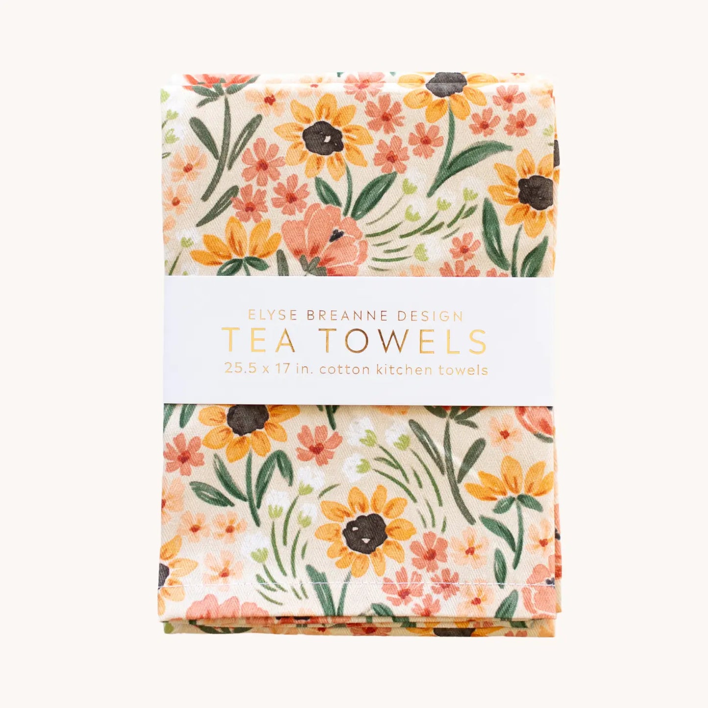 Pack of 2 Cotton Tea Towels | Sunny Poppies