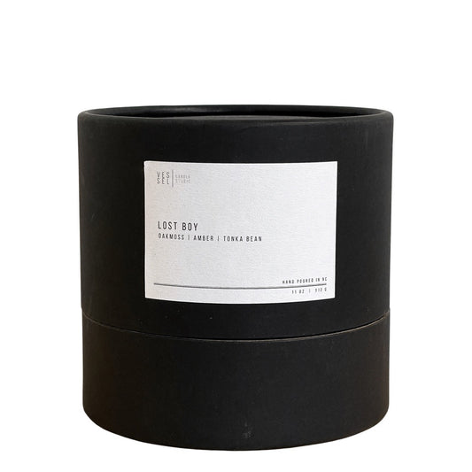 "Lost Boy" Oakmoss + Amber | Refillable 11oz Three Wick Candle