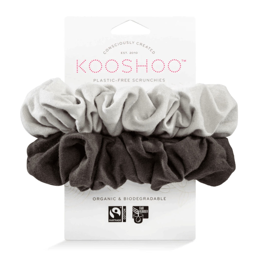 Scrunchie 2 Pack - Silver & Charcoal
