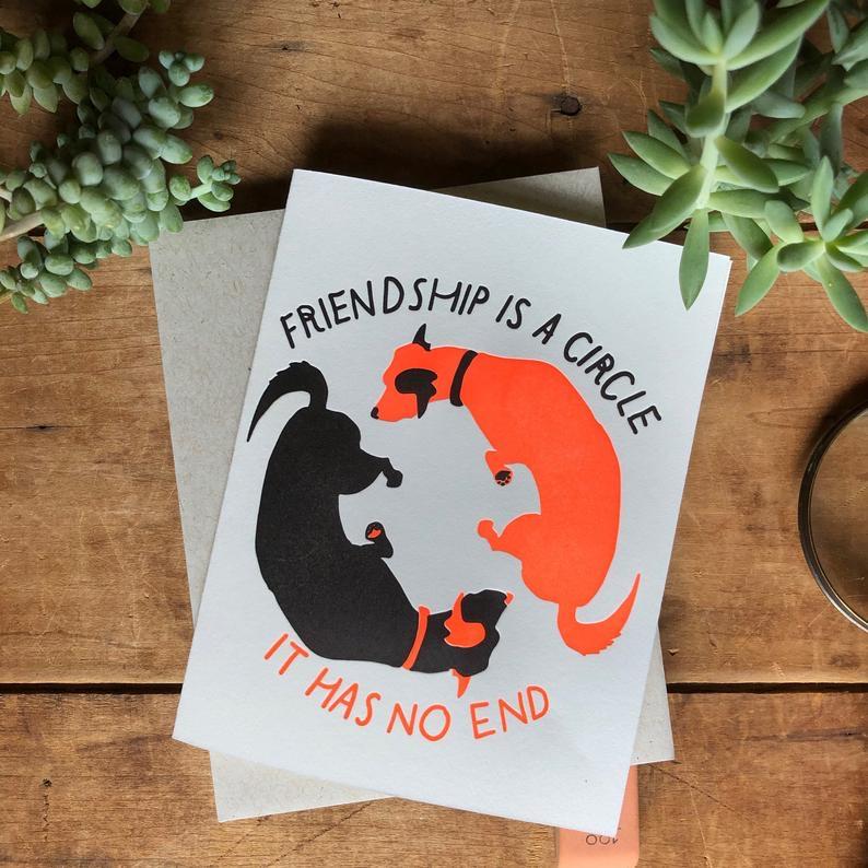 Friendship is a Circle Letterpress Card - Ratbee Press -Freehand Market