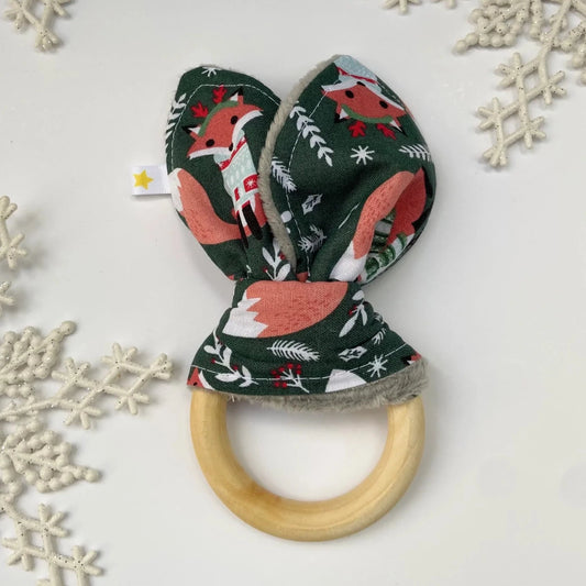 Holiday Foxes Baby Teether
