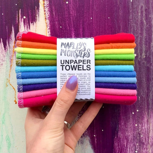UNpaper Towels/Reusable cloths 12 Pack - Rainbow