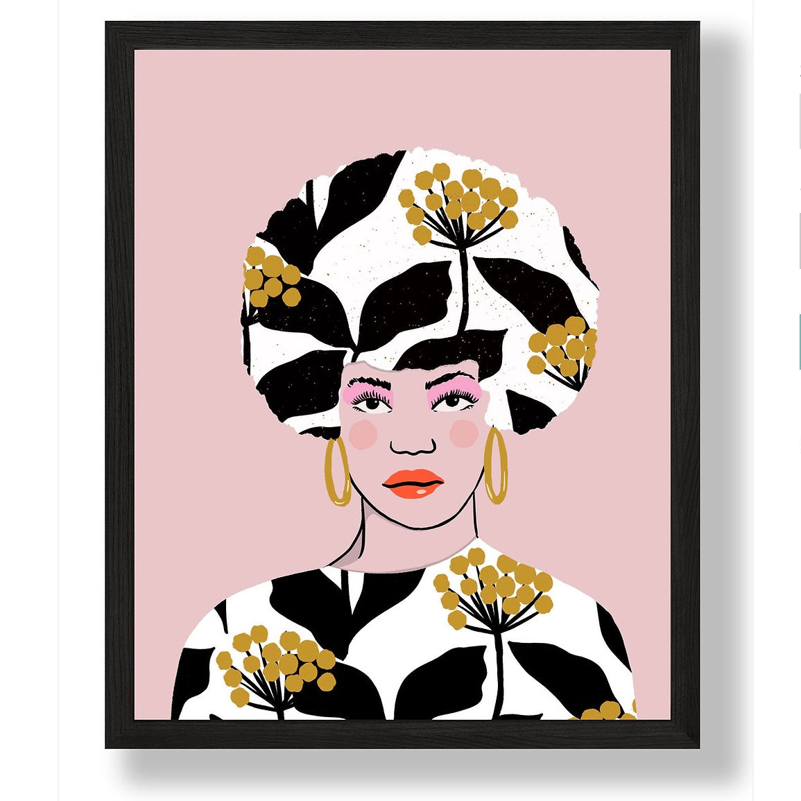 Woman With Floral Pattern Art Print