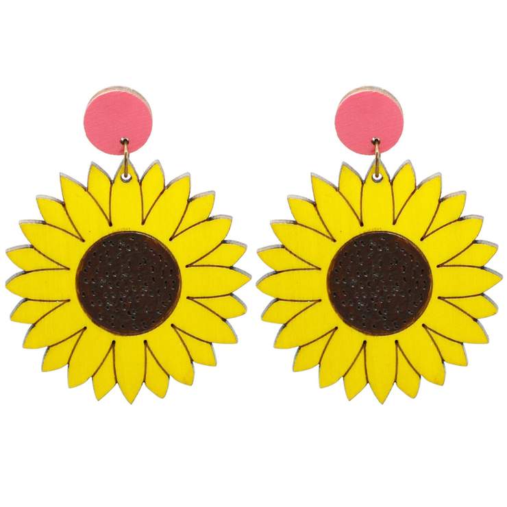 Sunflower Stud Dangle Earrings