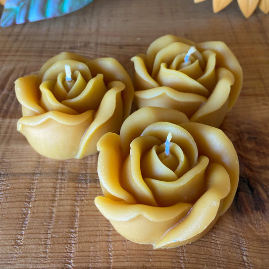 Rose Flower Beeswax Candle