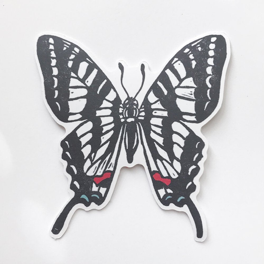 Zebra Swallowtail Butterfly Eco-Friendly Paper Sticker