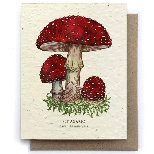 Plantable Seed Paper Greeting Card - Fly Agaric Mushroom - The Bower Studio -Freehand Market