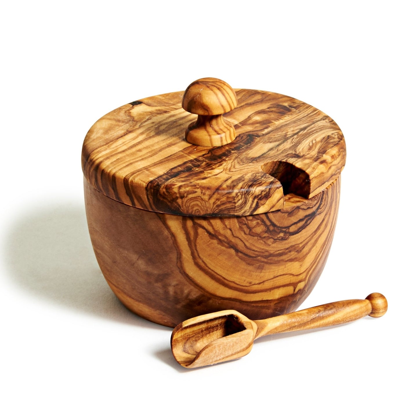 [RESERVED FOR BRITTANY] Olivewood Sugar Bowl with Spoon - Natural Olivewood -Freehand Market